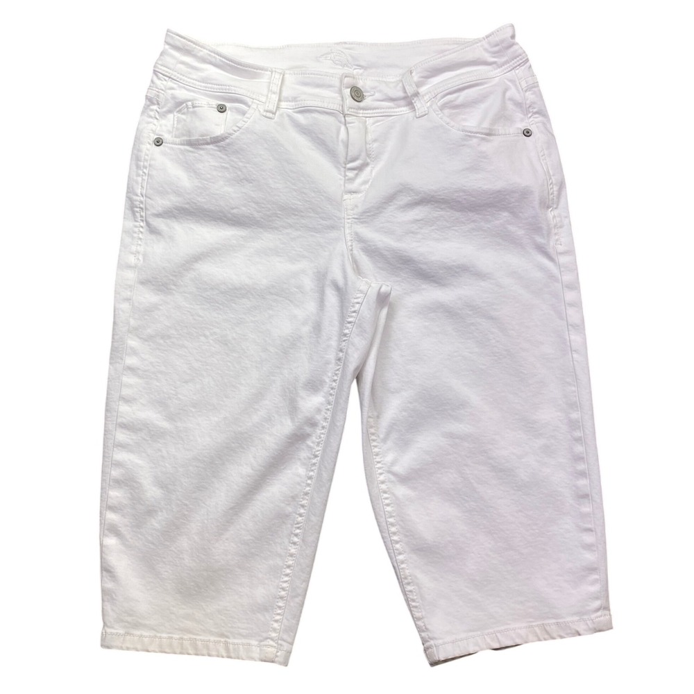 Tommy Bahama Denim White Clam Digger Capri Shorts Womens Size 6 TW110609